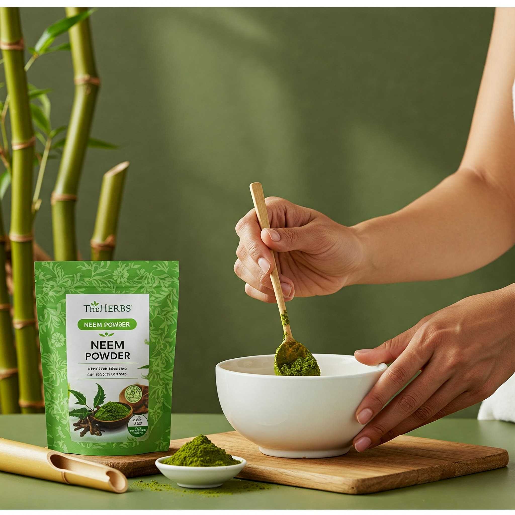TheHerbs 100% Pure Neem Powder | Natural Detoxifier | Supports Immunity & Skin Health | Antibacterial & Antioxidant Properties | Promotes Healthy Hair & Scalp | 100% Natural & Chemical-Free - Image 3